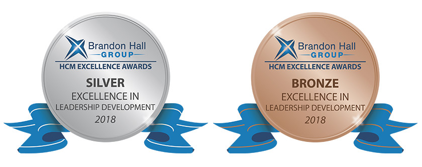 An image of the Silver and Bronze Brandon Hall Excellence Awards for Leadership Development