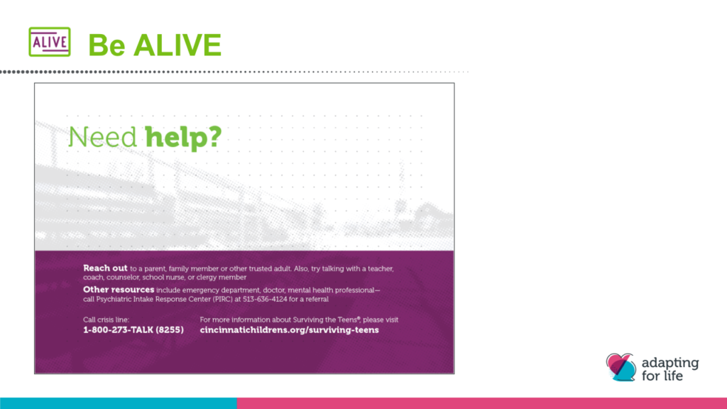 Image of information for mental health