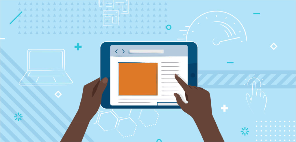 Illustration of person using digital technology