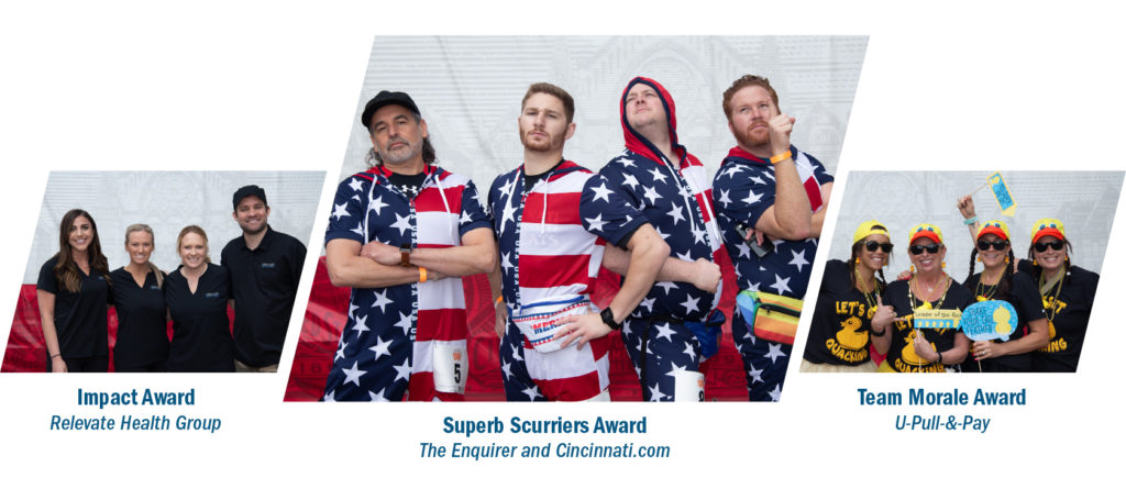 Photos of the 3 winning teams for Scurry 2019