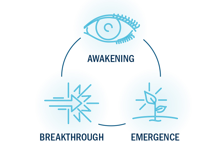 Diagram of digital awareness, emergence, and breakthrough
