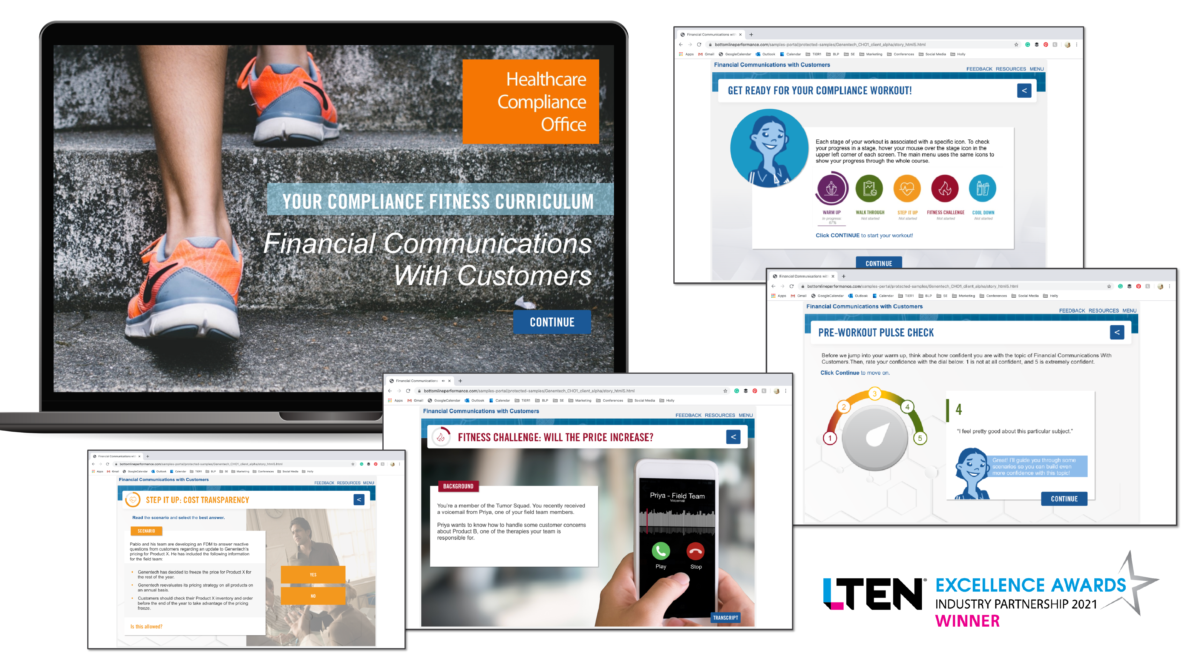 Screenshot of Workout Circuit from online curriculum 