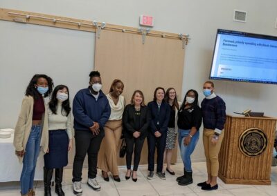 Photo of DePauw University students with TiER1ers at the DEI session.